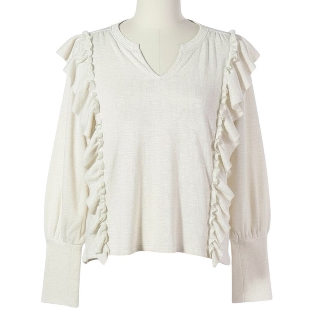 Anthropologie‎ Pilcro Cozy Popover Top Cream / Ivory Women's Size Small